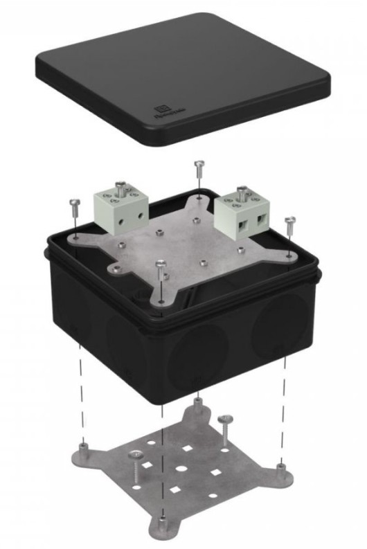 Коробка огнестойкая для о/п двухкомпонентная Е15-Е120 RAL9005 100х100х50 (60-0300-9005-FR6.0-4) (Промрукав)