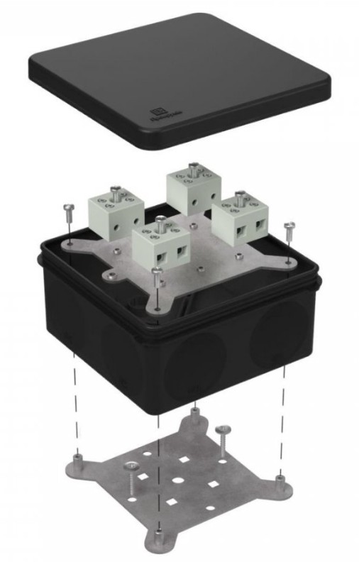 Коробка огнестойкая для о/п двухкомпонентная Е15-Е120 RAL9005 100х100х50 (60-0300-9005-FR6.0-8) (Промрукав)