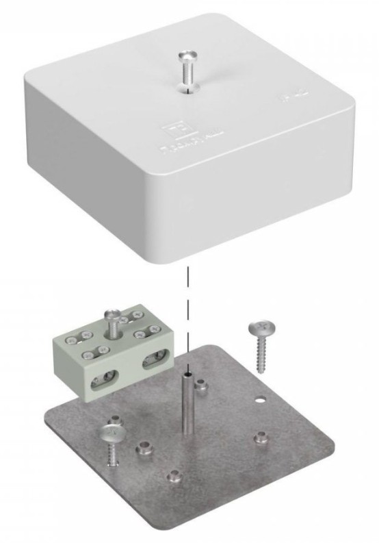 Коробка огнестойкая разветвительная для кабель-канала E15-Е60 RAL9003 75х75х30 (40-0450-FR6.0-4-2-Р) (Промрукав)
