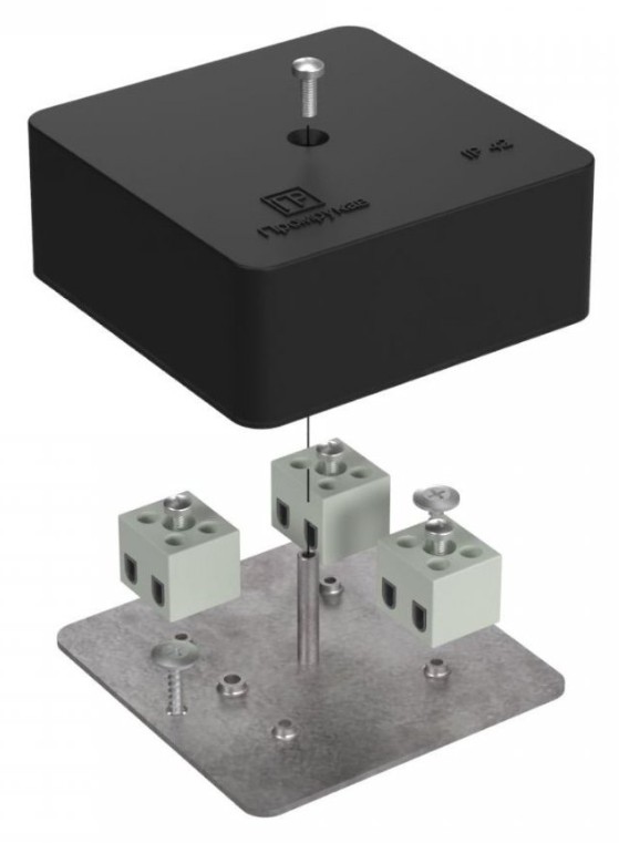 Коробка огнестойкая для кабель-канала Е15-Е120 RAL9005 75х75х30 (40-0450-9005-FR1.5-6) (Промрукав)