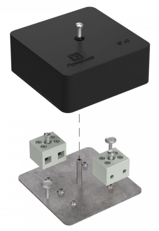 Коробка огнестойкая для кабель-канала Е15-Е120 RAL9005 75х75х30 (40-0450-9005-FR6.0-4) (Промрукав)