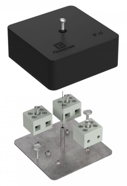 Коробка огнестойкая для кабель-канала Е15-Е120 RAL9005 75х75х30 (40-0450-9005-FR6.0-6) (Промрукав)