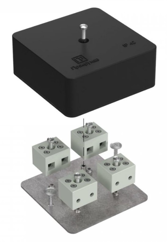 Коробка огнестойкая для кабель-канала Е15-Е120 RAL9005 75х75х30 (40-0450-9005-FR6.0-8) (Промрукав)