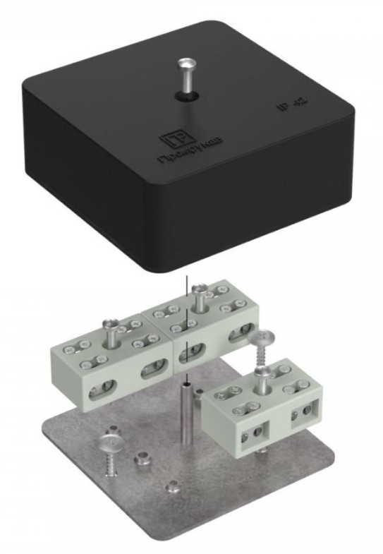 Коробка огнестойкая разветвительная для кабель-канала Е15-Е60 RAL9005 75х75х30 (40-0450-9005-FR6.0-4-6-Р) (Промрукав)