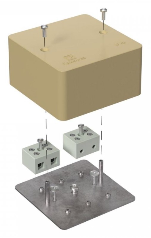 Коробка огнестойкая для кабель-канала Е15-Е120 RAL1001 85х85х45 (40-0460-1001-FR10.0-4) (Промрукав)