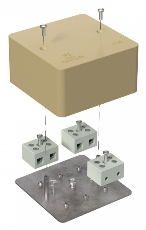 Коробка огнестойкая для кабель-канала Е15-Е120 RAL1001 85х85х45 (40-0460-1001-FR10.0-6) (Промрукав)