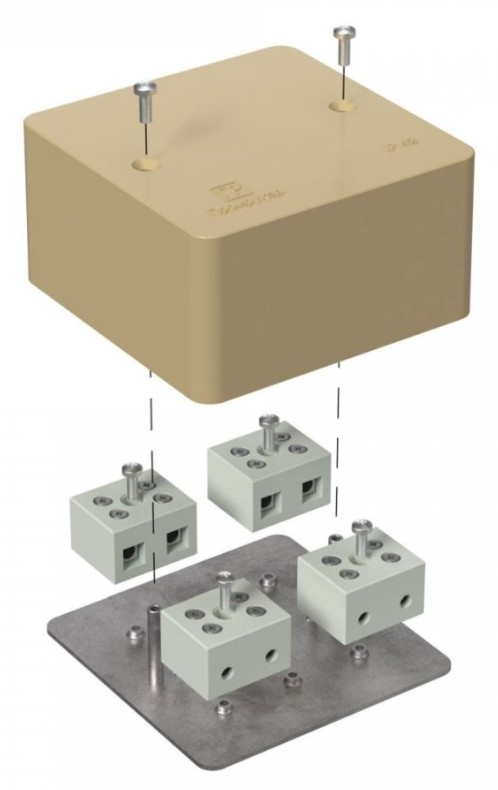 Коробка огнестойкая для кабель-канала Е15-Е120 RAL1001 85х85х45 (40-0460-1001-FR10.0-8) (Промрукав)