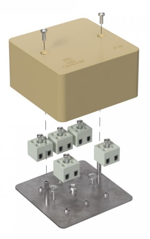 Коробка огнестойкая для кабель-канала Е15-Е120 RAL1001 85х85х45 (40-0460-1001-FR2.5-10) (Промрукав)