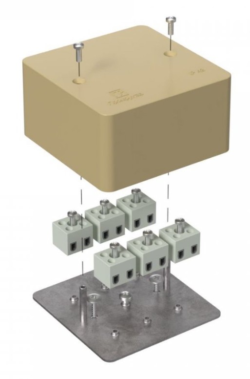 Коробка огнестойкая для кабель-канала Е15-Е120 RAL1001 85х85х45 (40-0460-1001-FR2.5-12) (Промрукав)