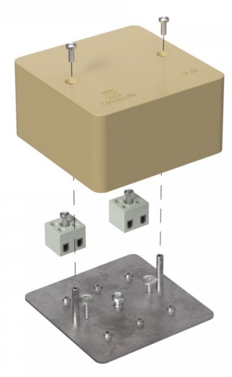 Коробка огнестойкая для кабель-канала Е15-Е120 RAL1001 85х85х45 (40-0460-1001-FR2.5-4) (Промрукав)