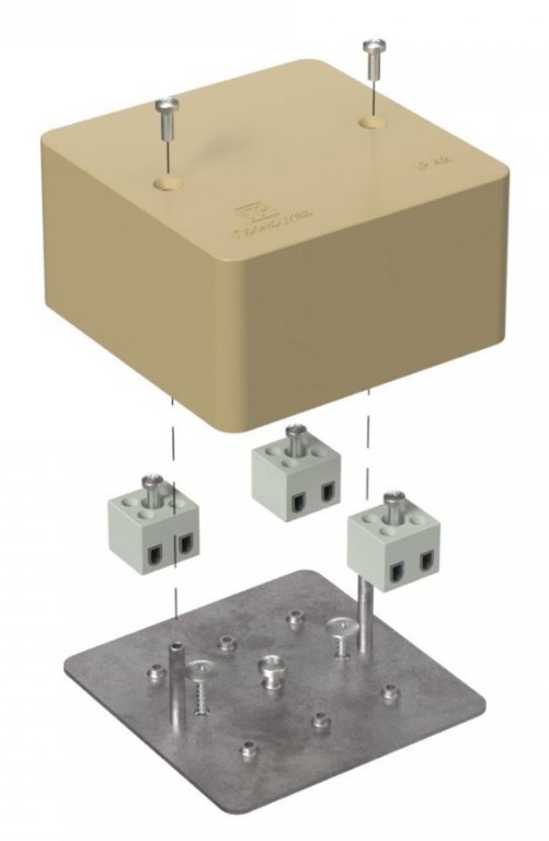 Коробка огнестойкая для кабель-канала Е15-Е120 RAL1001 85х85х45 (40-0460-1001-FR2.5-6) (Промрукав)