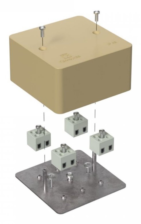 Коробка огнестойкая для кабель-канала Е15-Е120 RAL1001 85х85х45 (40-0460-1001-FR2.5-8) (Промрукав)