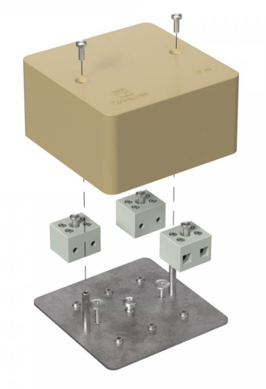 Коробка огнестойкая для кабель-канала Е15-Е120 RAL1001 85х85х45 (40-0460-1001-FR6.0-6) (Промрукав)