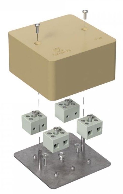 Коробка огнестойкая для кабель-канала Е15-Е120 RAL1001 85х85х45 (40-0460-1001-FR6.0-8) (Промрукав)