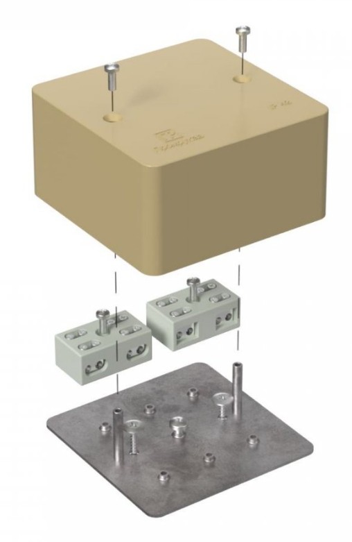Коробка огнестойкая разветвительная для кабель-канала Е15-Е60 RAL1001 85х85х45 (40-0460-1001-FR6.0-4-4-Р) (Промрукав)