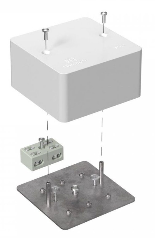 Коробка огнестойкая разветвительная для кабель-канала Е15-Е60 RAL9003 85х85х45 (40-0460-FR6.0-4-2-Р) (Промрукав)
