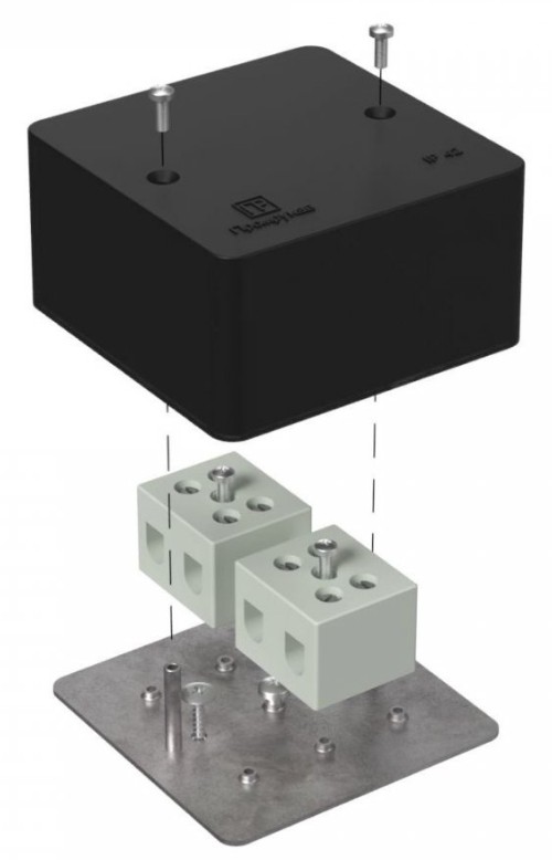 Коробка огнестойкая для кабель-канала Е15-Е120 RAL9005 85х85х45 (40-0460-9005-FR16.0-4) (Промрукав)