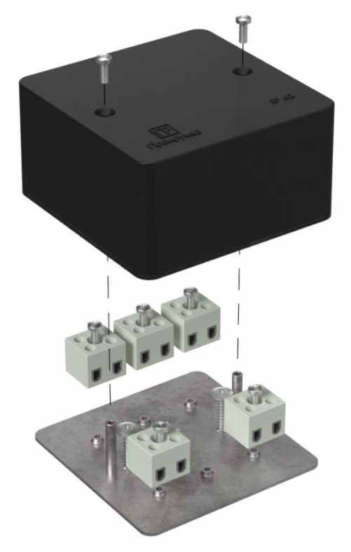 Коробка огнестойкая для кабель-канала Е15-Е120 RAL9005 85х85х45 (40-0460-9005-FR2.5-10) (Промрукав)