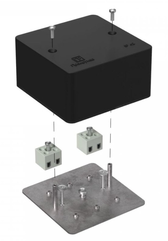 Коробка огнестойкая для кабель-канала Е15-Е120 RAL9005 85х85х45 (40-0460-9005-FR2.5-4) (Промрукав)