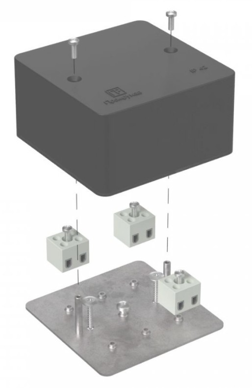 Коробка огнестойкая для кабель-канала Е15-Е120 RAL9005 85х85х45 (40-0460-9005-FR2.5-6) (Промрукав)