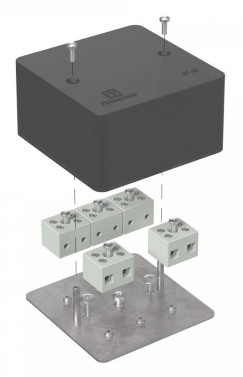 Коробка огнестойкая для кабель-канала Е15-Е120 RAL9005 85х85х45 (40-0460-9005-FR6.0-10) (Промрукав)