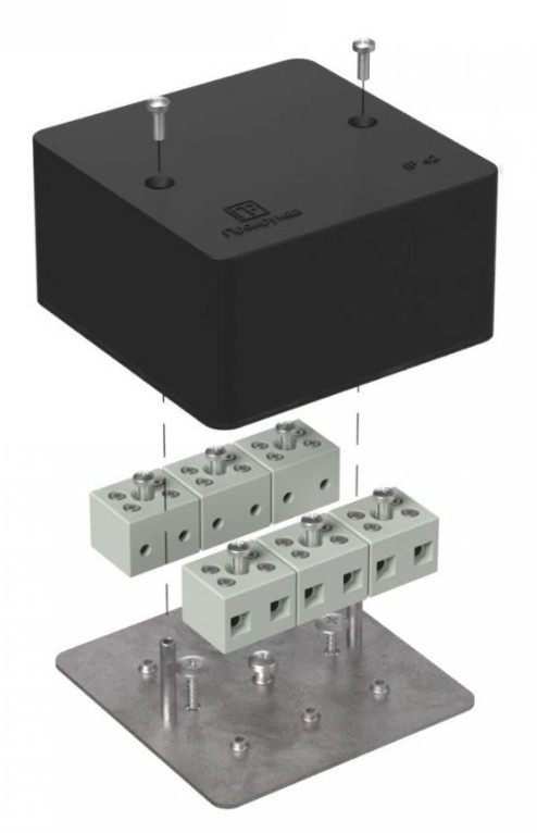 Коробка огнестойкая для кабель-канала Е15-Е120 RAL9005 85х85х45 (40-0460-9005-FR6.0-12) (Промрукав)