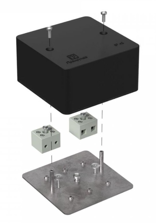 Коробка огнестойкая для кабель-канала Е15-Е120 RAL9005 85х85х45 (40-0460-9005-FR6.0-4) (Промрукав)