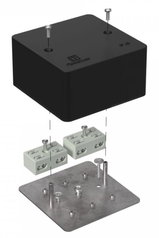 Коробка огнестойкая разветвительная для кабель-канала Е15-Е60 RAL9005 85х85х45 (40-0460-9005-FR6.0-4-4-Р) (Промрукав)
