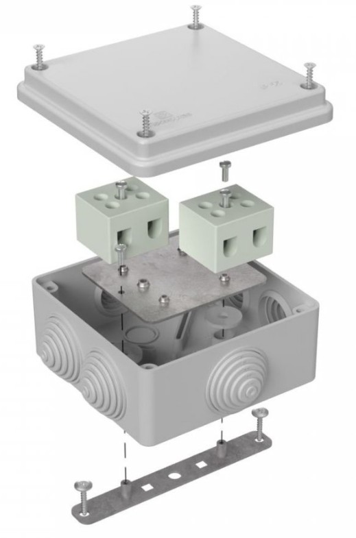 Коробка огнестойкая для о/п Е15-Е120 RAL7035 100х100х50 (40-0300-7035-FR10.0-4) (Промрукав)