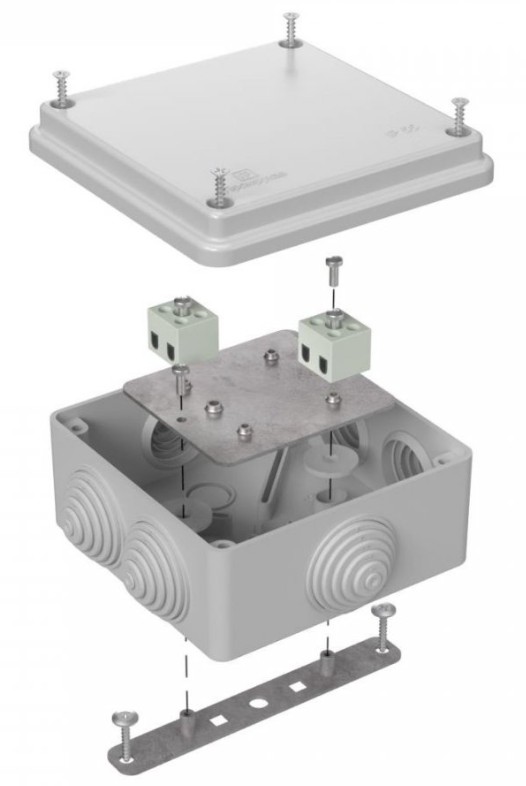 Коробка огнестойкая для о/п Е15-Е120 RAL7035 100х100х50 (40-0300-7035-FR2.5-4) (Промрукав)