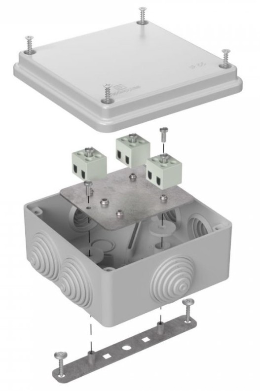 Коробка огнестойкая для о/п Е15-Е120 RAL7035 100х100х50 (40-0300-7035-FR2.5-6) (Промрукав)