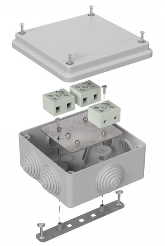 Коробка огнестойкая для о/п Е15-Е120 RAL7035 100х100х50 (40-0300-7035-FR6.0-6) (Промрукав)