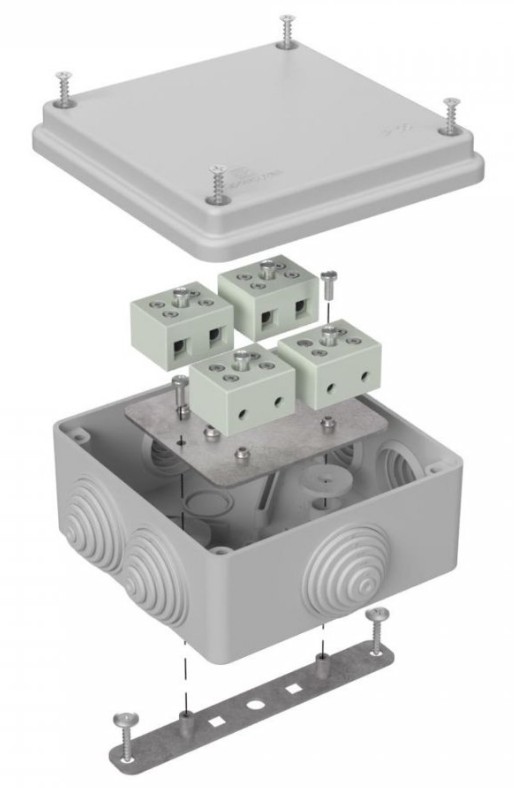 Коробка огнестойкая для о/п Е15-Е120 RAL7035 100х100х50 (40-0300-7035-FR6.0-8) (Промрукав)