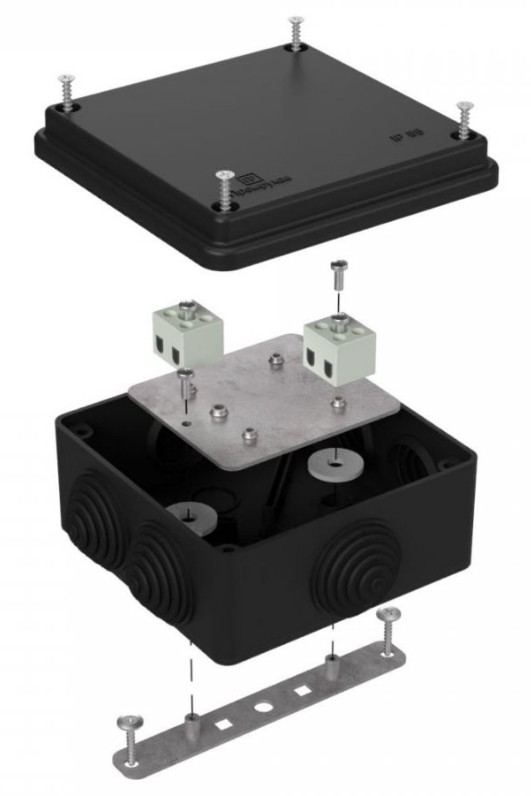 Коробка огнестойкая для о/п Е15-Е120 RAL9005 100х100х50 (40-0300-9005-FR1.5-4) (Промрукав)