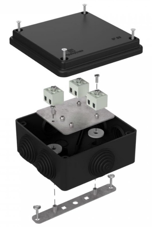 Коробка огнестойкая для о/п Е15-Е120 RAL9005 100х100х50 (40-0300-9005-FR1.5-6) (Промрукав)
