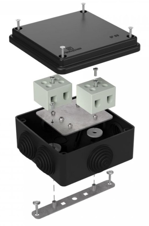Коробка огнестойкая для о/п Е15-Е120 RAL9005 100х100х50 (40-0300-9005-FR2.5-6) (Промрукав)