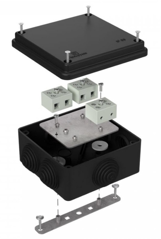 Коробка огнестойкая для о/п Е15-Е120 RAL9005 100х100х50 (40-0300-9005-FR6.0-6) (Промрукав)
