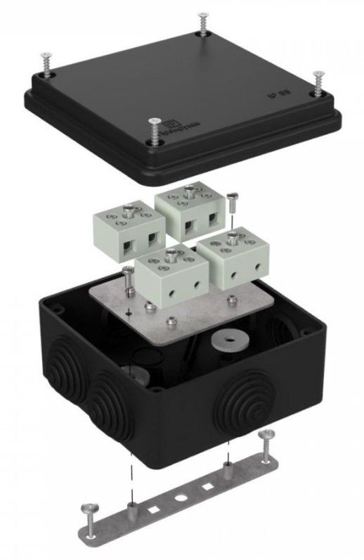 Коробка огнестойкая для о/п Е15-Е120 RAL9005 100х100х50 (40-0300-9005-FR6.0-8) (Промрукав)