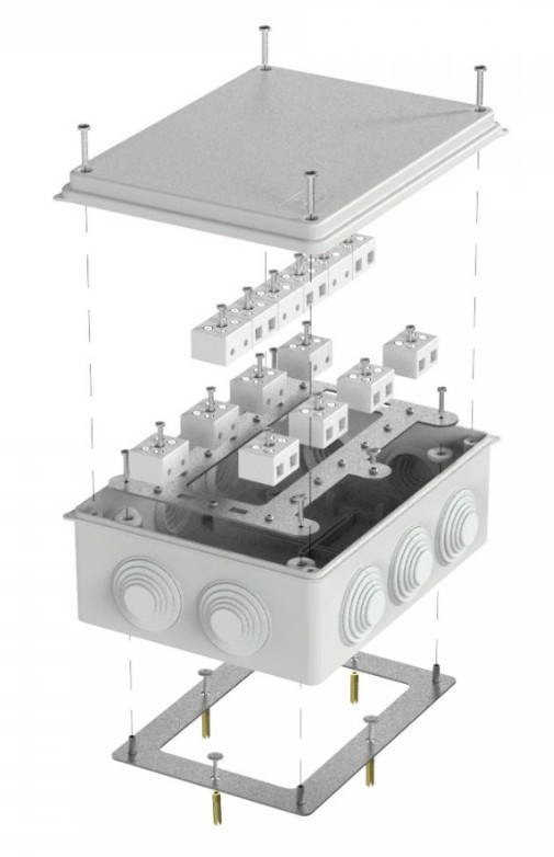 Коробка огнестойкая для о/п Е15-Е120 RAL7035 200х150х75 (40-0320-7035-FR10.0-28) (Промрукав)