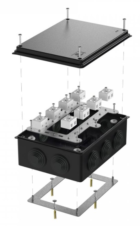 Коробка огнестойкая для о/п Е15-Е120 RAL9005 200х150х75 (40-0320-9005-FR10.0-16) (Промрукав)