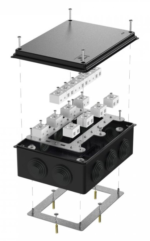 Коробка огнестойкая для о/п Е15-Е120 RAL9005 200х150х75 (40-0320-9005-FR10.0-28) (Промрукав)