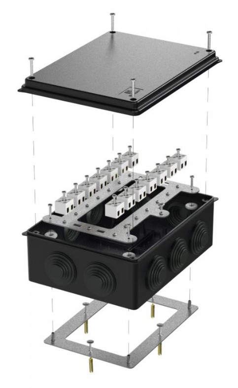 Коробка огнестойкая для о/п Е15-Е120 RAL9005 200х150х75 (40-0320-9005-FR2.5-28) (Промрукав)