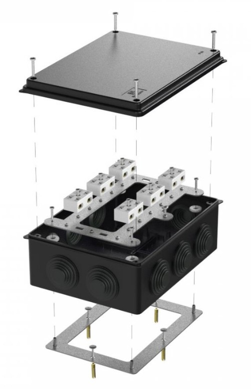 Коробка огнестойкая для о/п Е15-Е60 RAL9005 200х150х75 (40-0320-9005-FR6.0-4-12-Р) (Промрукав)