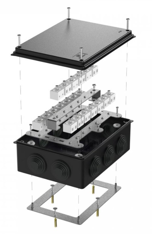 Коробка огнестойкая для о/п Е15-Е120 RAL9005 200х150х75 (40-0320-9005-FR6.0-40) (Промрукав)
