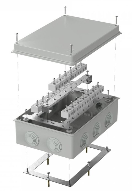 Коробка огнестойкая для о/п Е15-Е120 RAL7035 260х175х90 (40-0330-7035-FR10.0-40) (Промрукав)