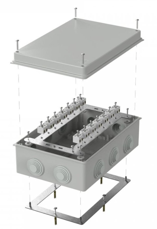 Коробка огнестойкая для о/п Е15-Е120 RAL7035 260х175х90 (40-0330-7035-FR2.5-28) (Промрукав)