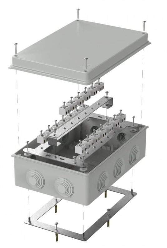 Коробка огнестойкая для о/п Е15-Е120 RAL7035 260х175х90 (40-0330-7035-FR2.5-40) (Промрукав)