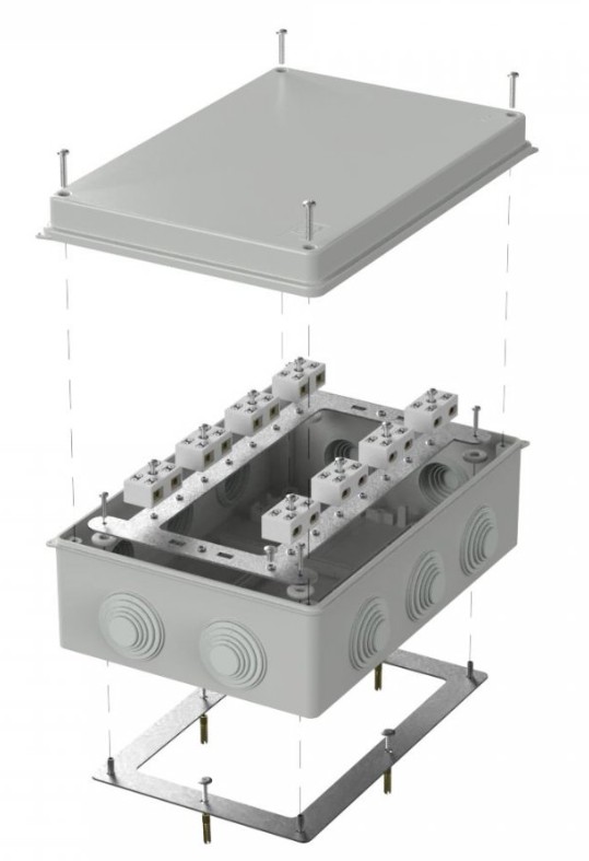 Коробка огнестойкая для о/п Е15-Е60 RAL7035 260х175х90 (40-0330-7035-FR6.0-4-16-Р) (Промрукав)