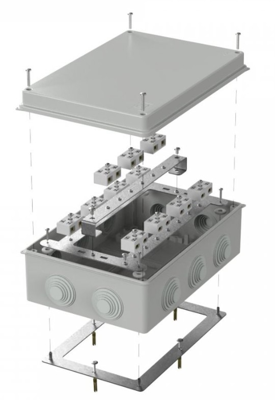 Коробка огнестойкая для о/п Е15-Е60 RAL7035 260х175х90 (40-0330-7035-FR6.0-4-22-Р) (Промрукав)
