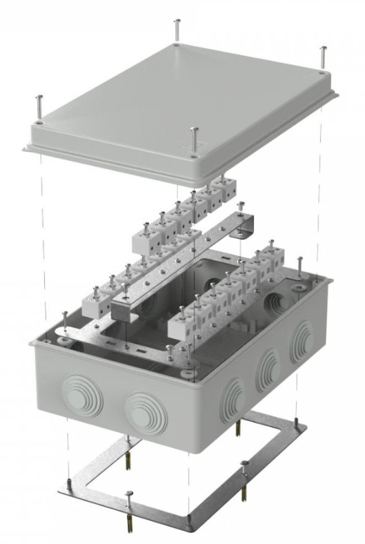 Коробка огнестойкая для о/п Е15-Е120 RAL7035 260х175х90 (40-0330-7035-FR6.0-40) (Промрукав)